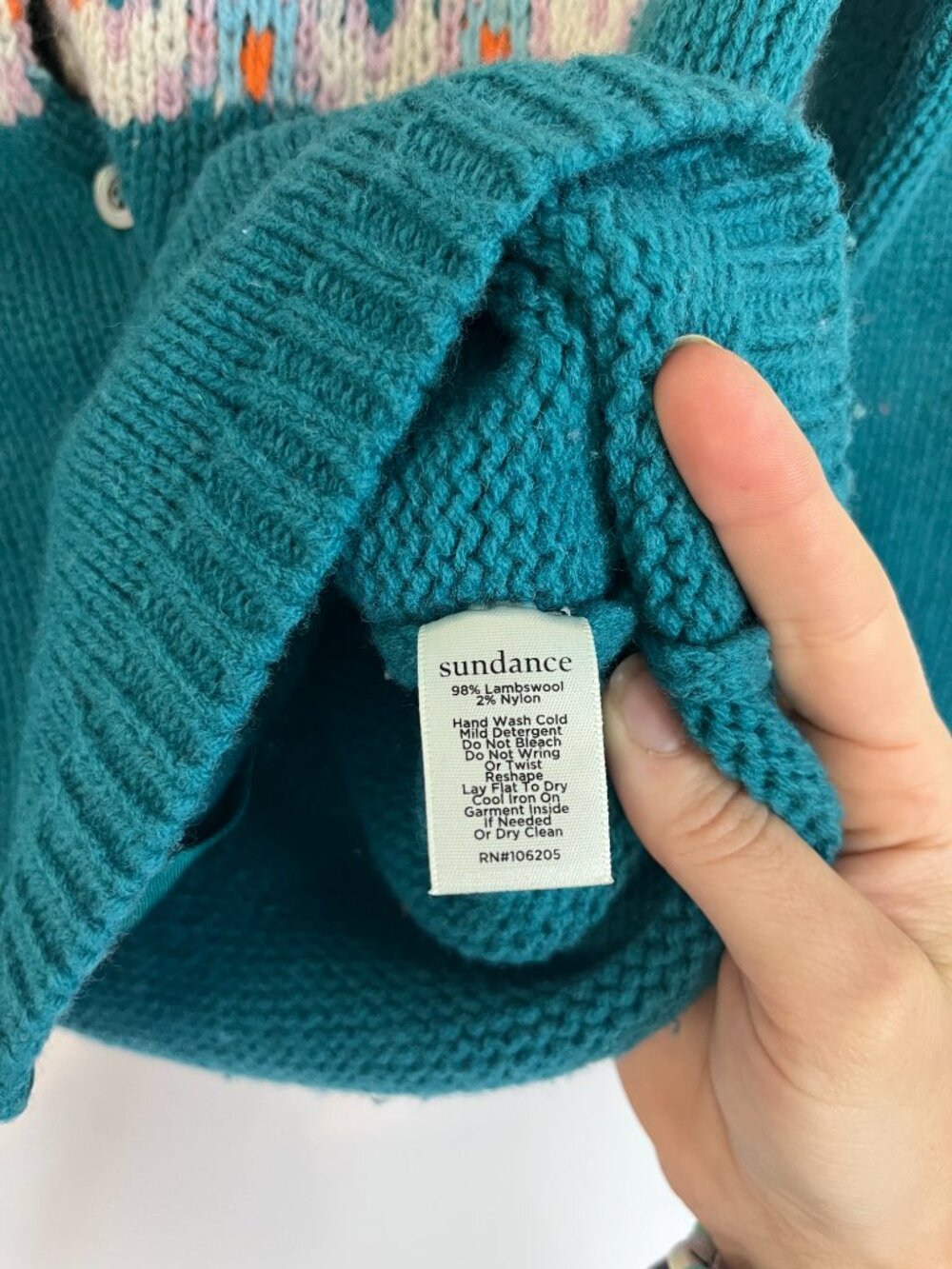 Sundance Multicolor Wool Blend Button Up Cardigan - Picture 6 of 7